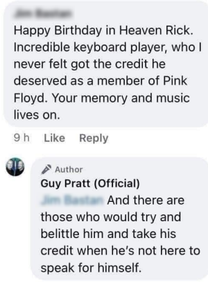Guy Pratt Comment