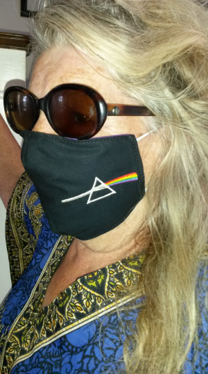 A Pink Floyd Facemask. Model: Libby Gausden.